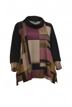 A-LINE SWEATER WITH MONDRIAN PRINT