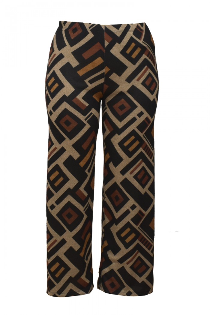 KNITTED PANTS WITH GEOMETRIC PRINT