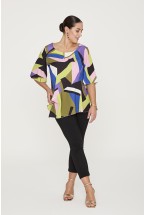 PRINTED BLOUSE WITH ASYMMETRICAL CUT